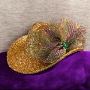 Metallic Gold Mardi Gras Cowboy Hat